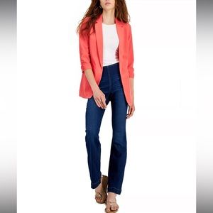 NWT Belle + Sky Boyfriend Blazer Electric Coral